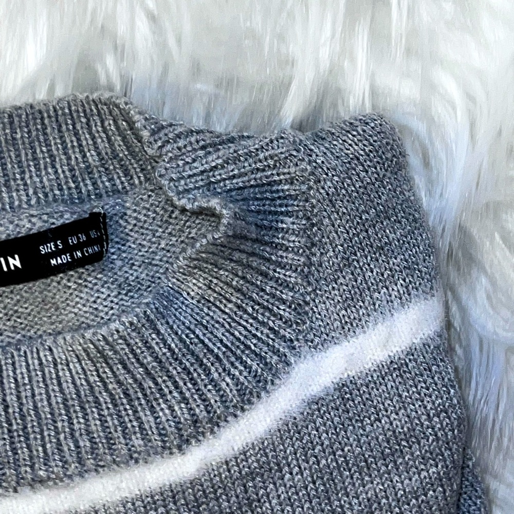 Grey striped sweater